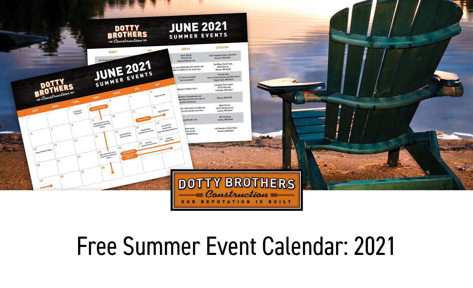 Summer Event Calendar: 2021